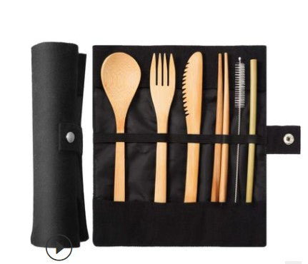 Set de couverts voyage bambou (7 pièces)