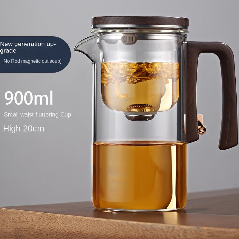 Théière verre à filtre magnétique