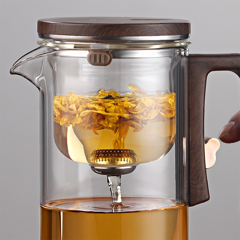 Théière verre à filtre magnétique