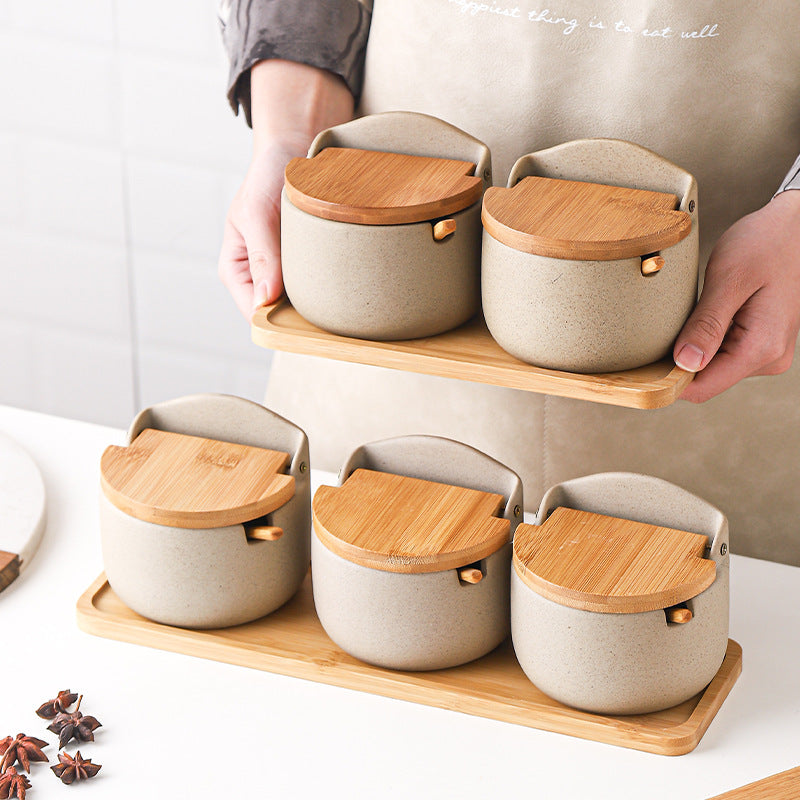 Pots à épices céramique & bois