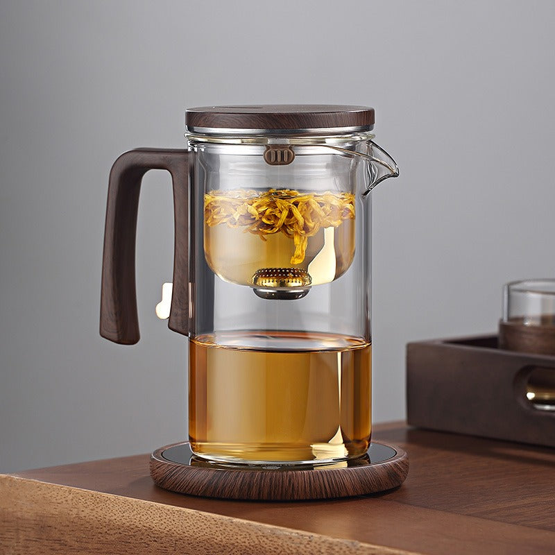 Théière verre à filtre magnétique