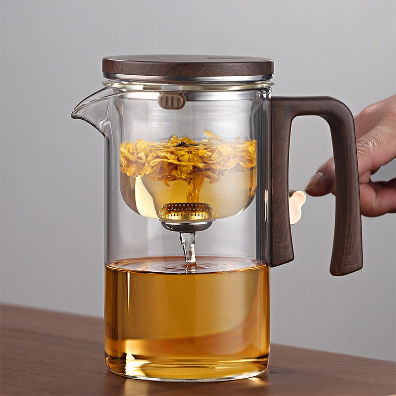 Théière verre à filtre magnétique