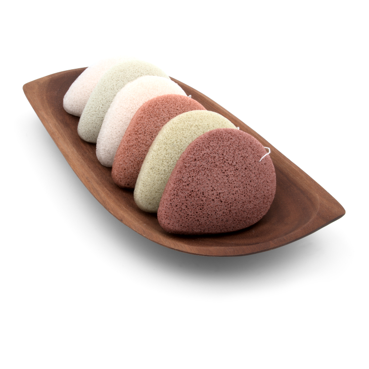 Natural Konjac facial sponges - For dry skin - Vegan (2 sponges in 1 box)